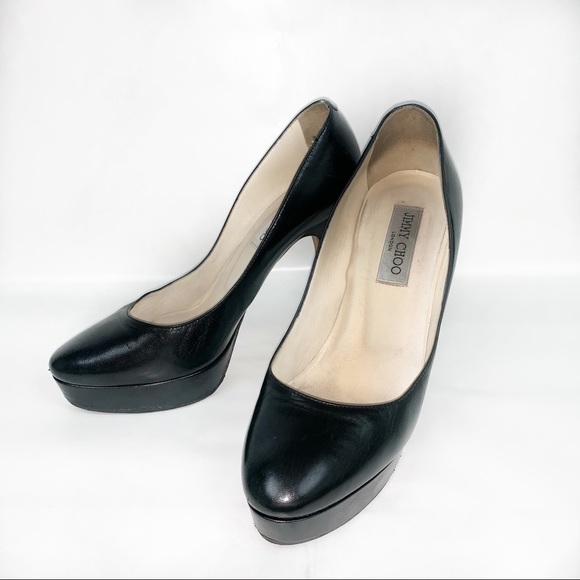 Jimmy Choo Shoes - JIMMY CHOO Black Cosmic Platform Leather Pump 9
